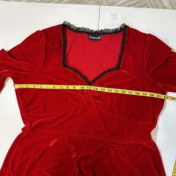 Sourpuss women’s red velvet vivienne dress size XXXL - Picture 7 of 10